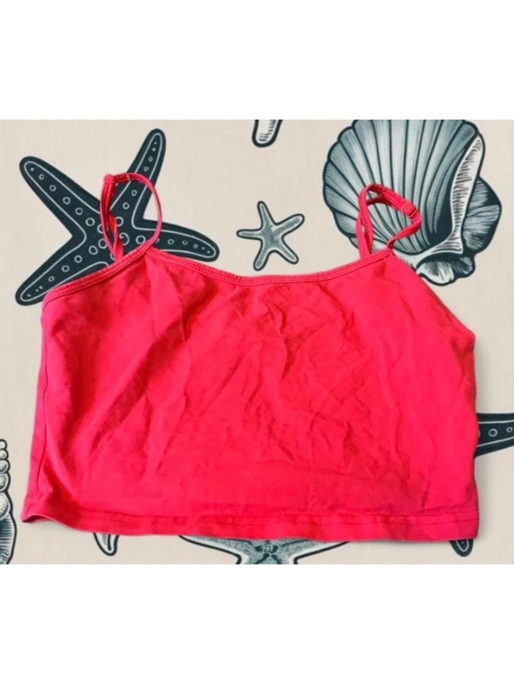 Women's Hot Pink Cropped Cami Tank Top